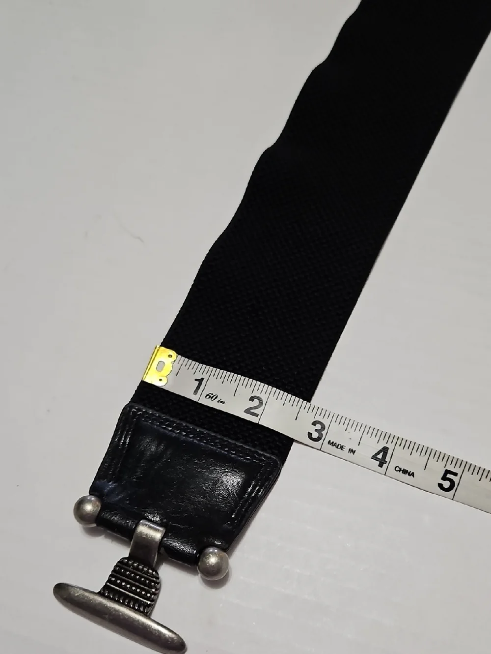 Women's Classic Black Stretch Belt with Silver Accent Buckle Size S/M